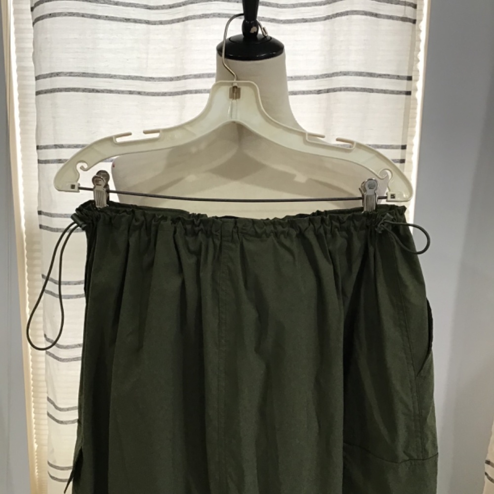 Almost Famous Women Size 3X Olive Green Parachute Cargo Midi Skirt Y2K Rave - Picture 6 of 12